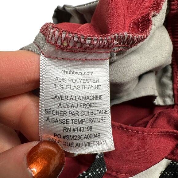 CHUBBIES Men's Classic Regular Fit Maroon Red 6" Shorts Unlined Size Small FLAW - Picture 7 of 8